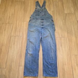 Vintage Big Smith Overalls Mens XL Denim Carpenter Workwear Distressed